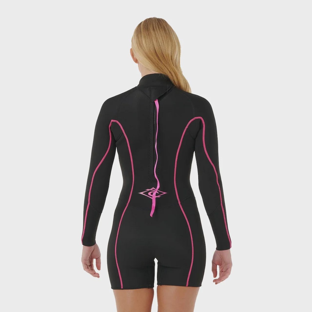 Imagem 4 do produto Short John Rip Curl Feminino Dawn Patrol Back Zip Black Pink Importado - 2/2 mm