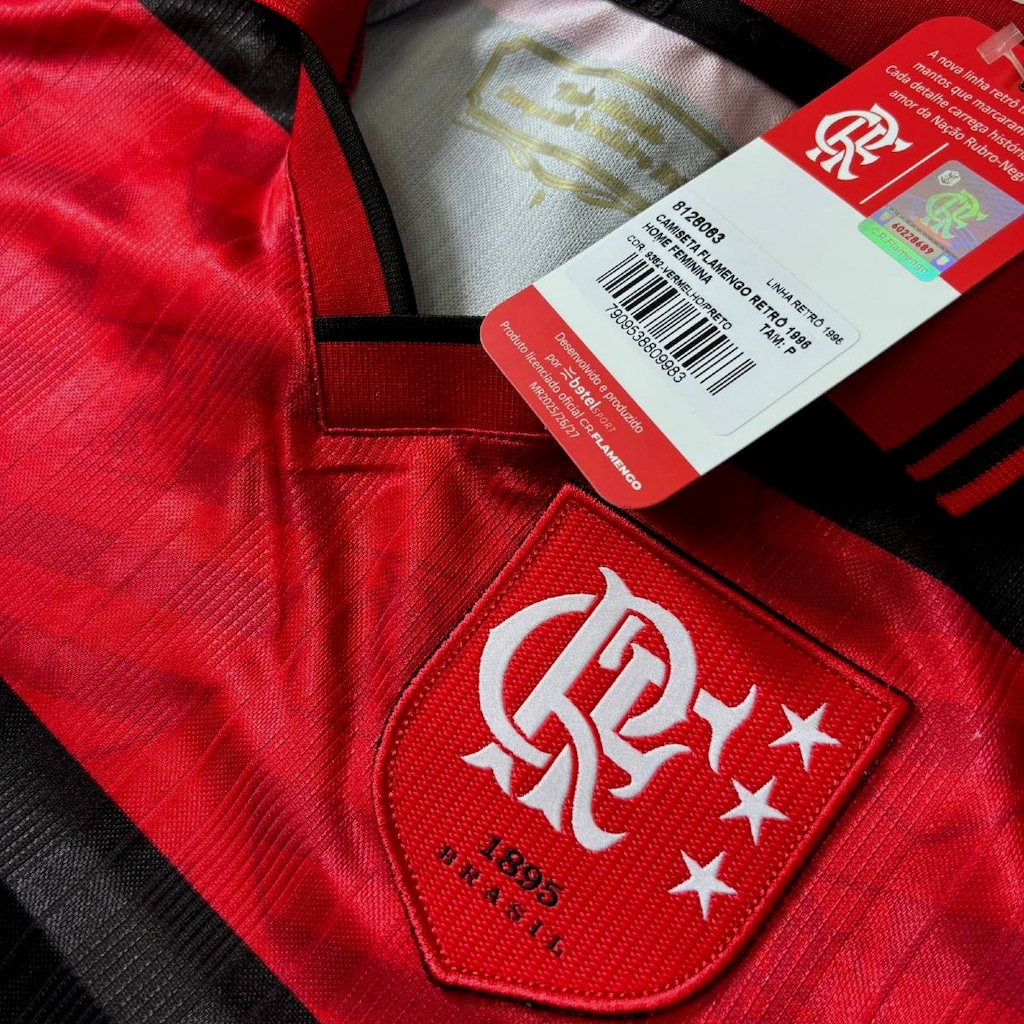 Imagem 3 do produto Camisa do Flamengo Polo Retrô 1996 Uniforme 1 Torcedora Betel - Feminina
