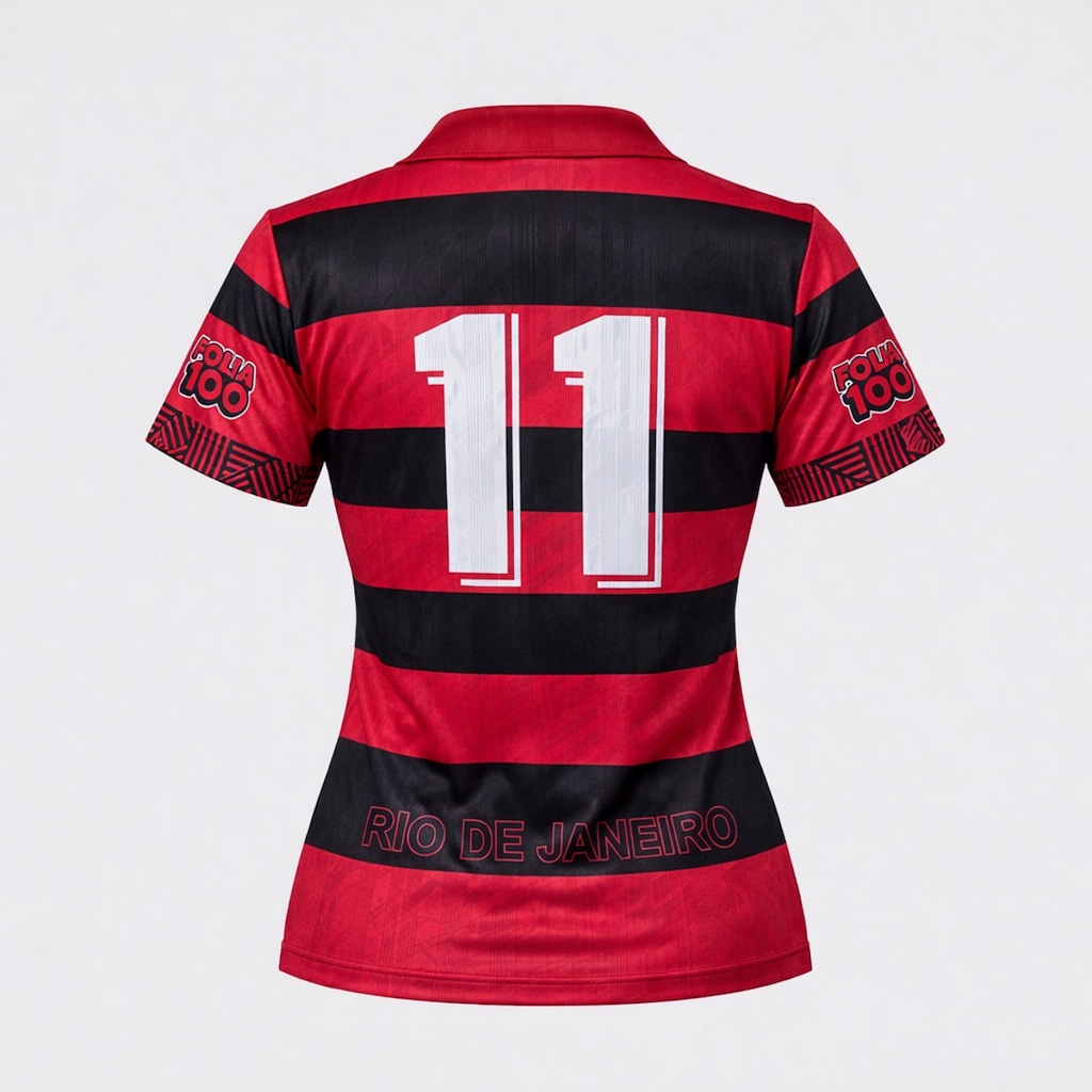 Imagem 4 do produto Camisa do Flamengo Polo Retrô 1996 Uniforme 1 Torcedora Betel - Feminina
