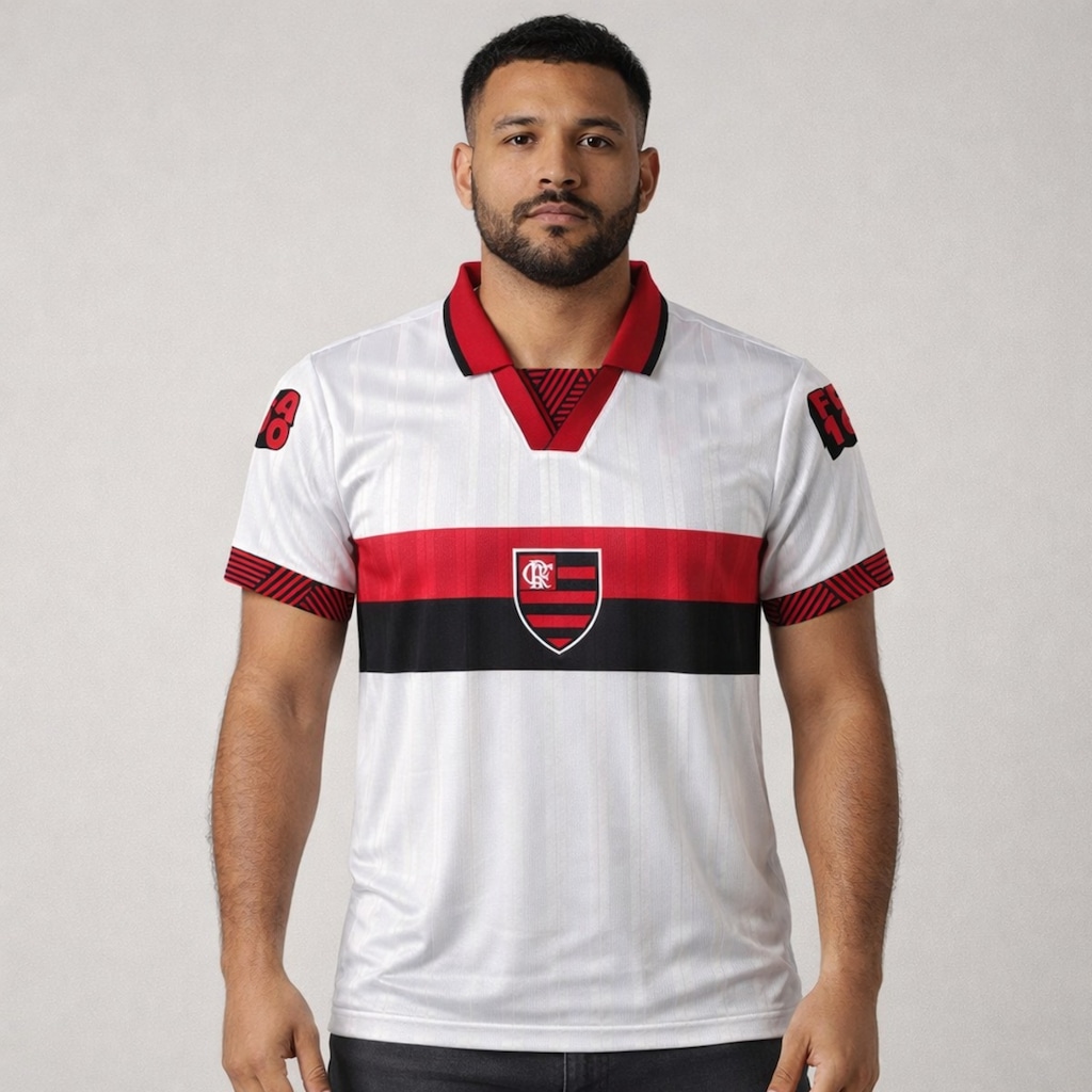 Imagem 2 do produto Camisa do Flamengo Polo Retrô 1996 Uniforme 2 Torcedor Betel - Masculina