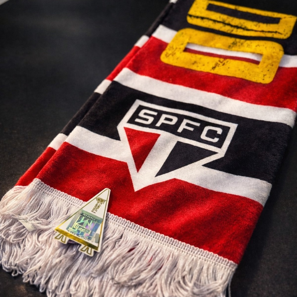 Imagem 2 do produto Cachecol do São Paulo Campeão de Tudo Tricolor Oficial BC Sartori