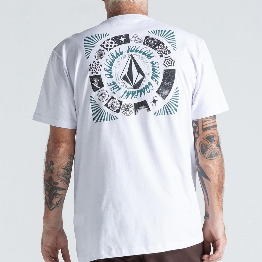 Imagem 2 do produto Camiseta Volcom Round Out WT26 Masculina Branco