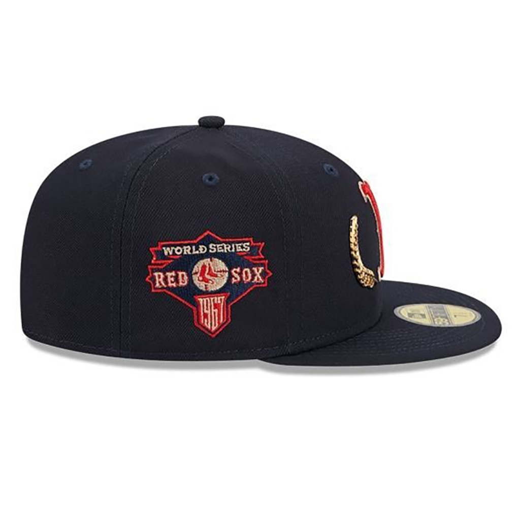 Imagem 4 do produto Boné Adulto New Era 59FIFTY Boston Red Sox Gold Leaf Aba Curva
