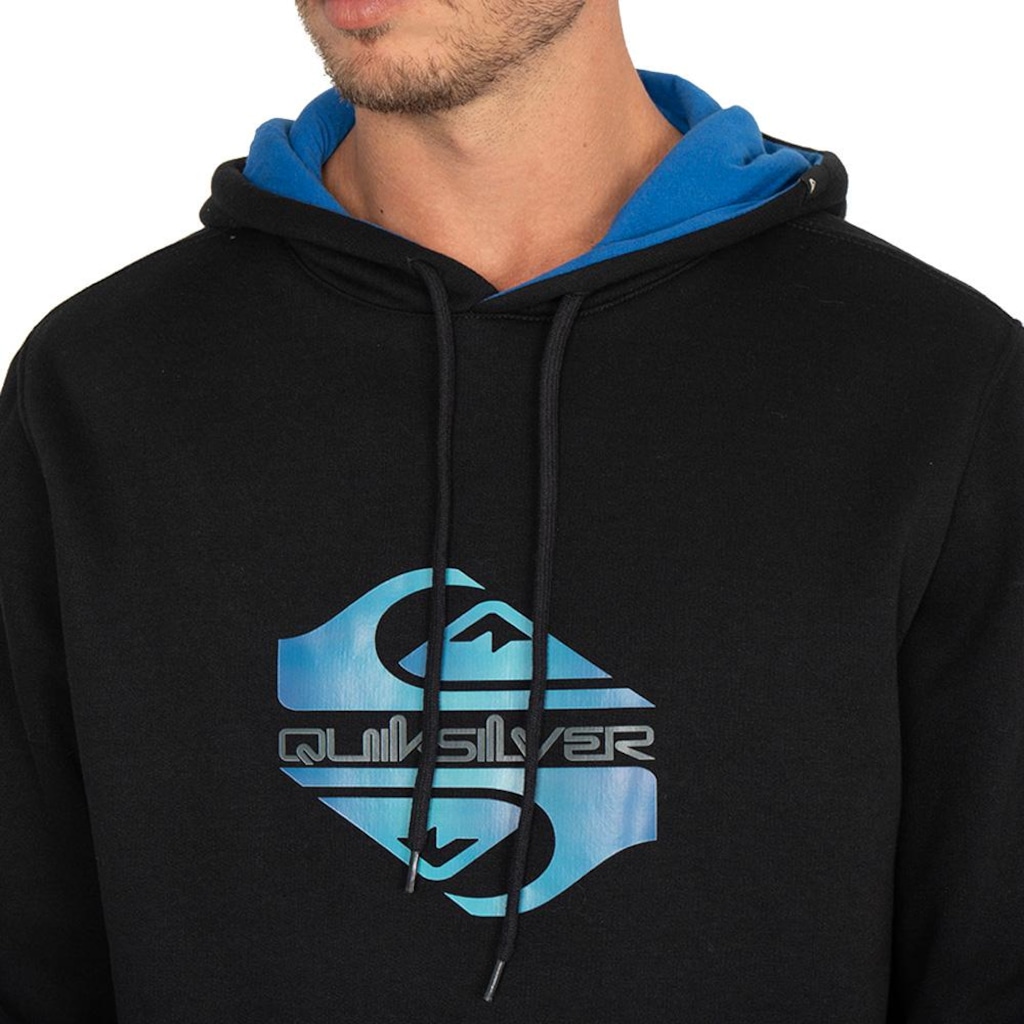 Imagem 3 do produto Blusão de Moletom com Capuz Quiksilver Canguru Soft Hologram - Masculino