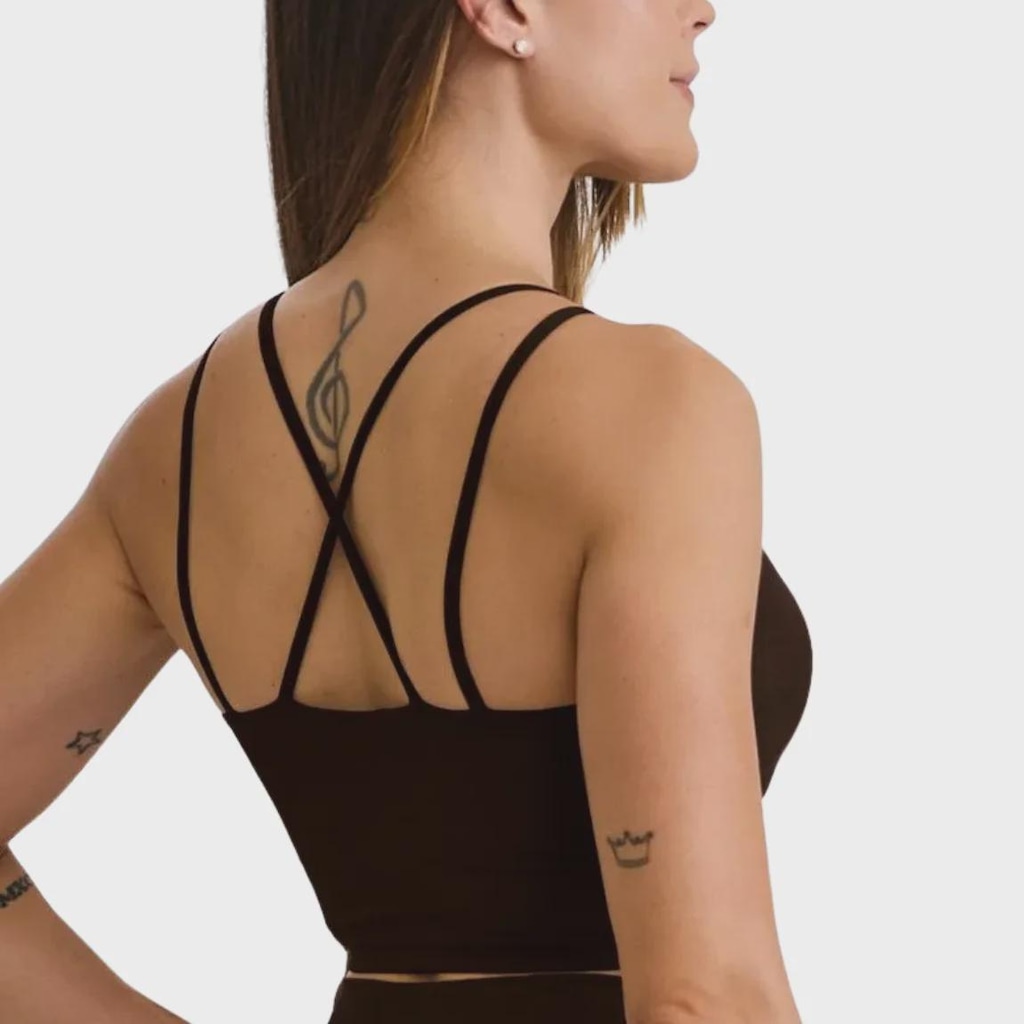 Imagem 2 do produto Top Cropped Caju Brasil Canelado Alças Duplas - Feminina