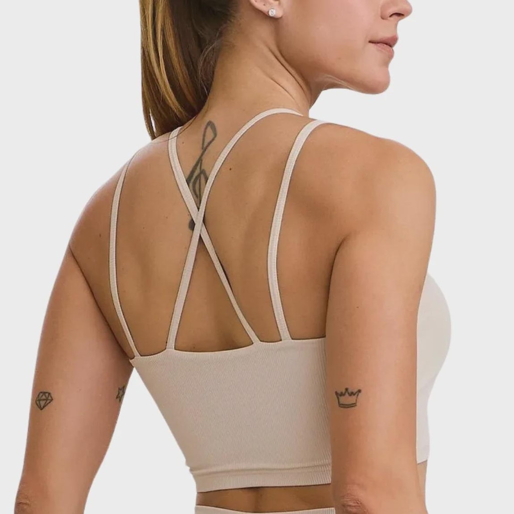 Imagem 3 do produto Top Cropped Caju Brasil Canelado Alças Duplas - Feminina