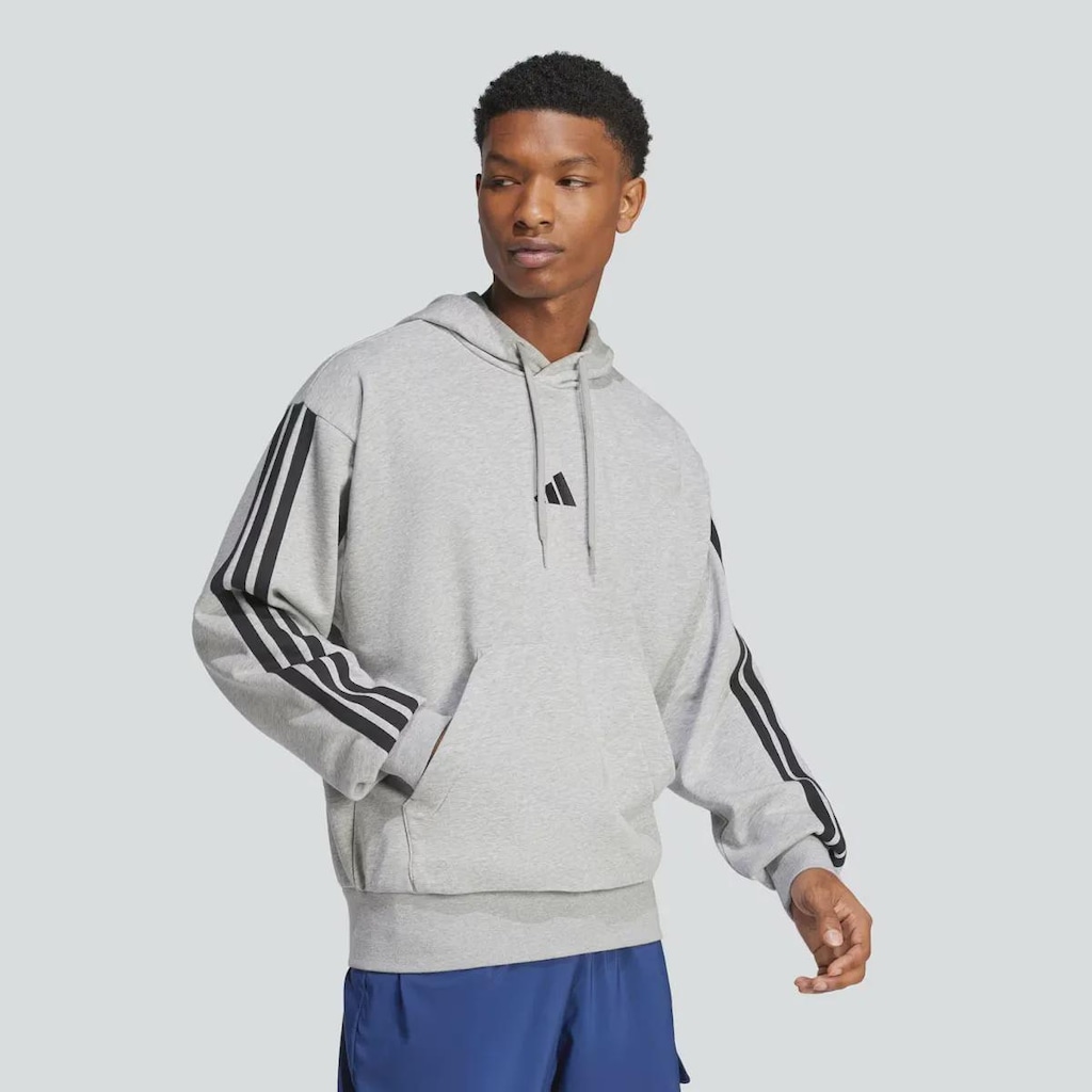 Imagem 2 do produto Blusão Moletom Masculino 3 Listras com Capuz adidas