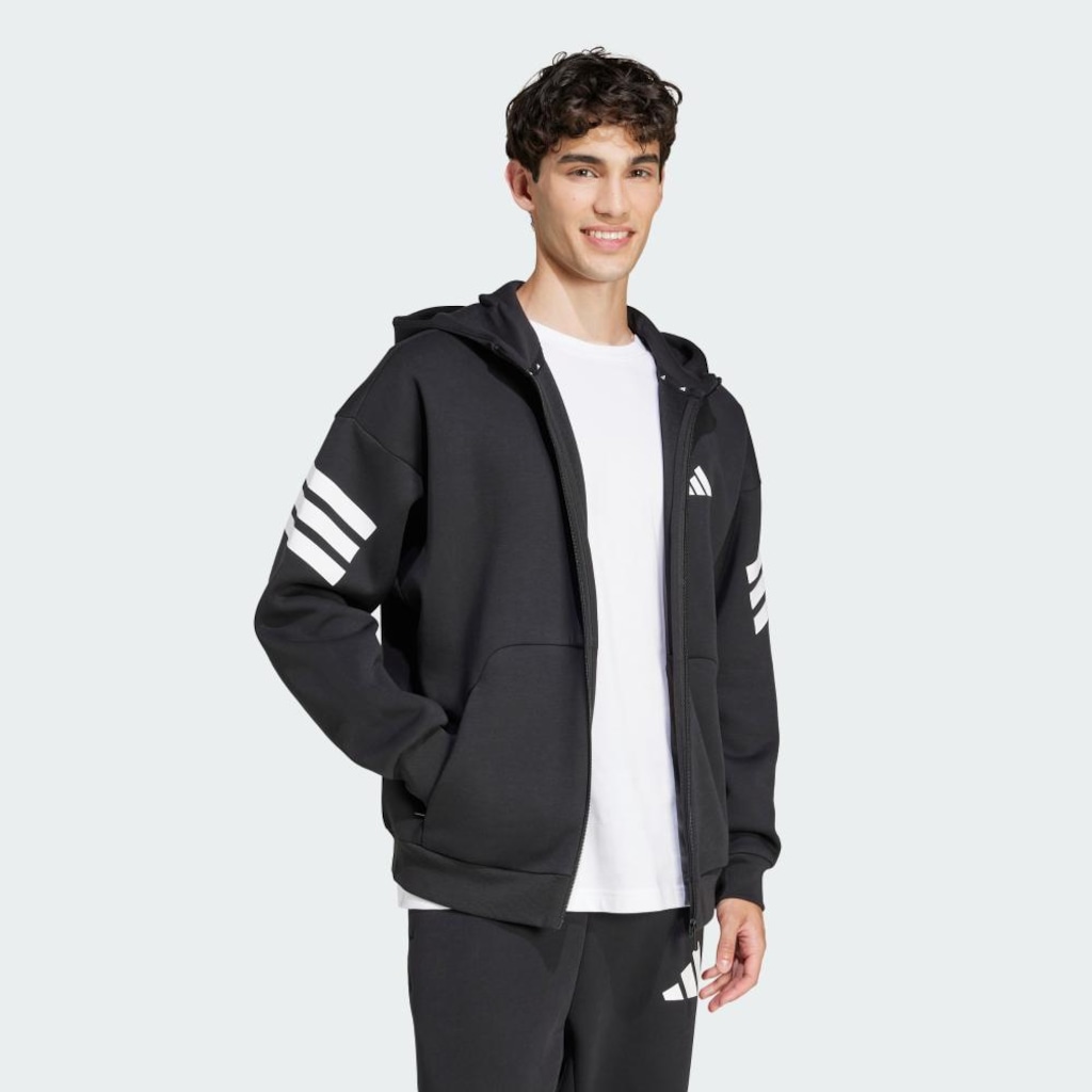 Imagem 4 do produto Jaqueta de Moletom com Capuz adidas Zíper Três Listras Future Icons - Masculina