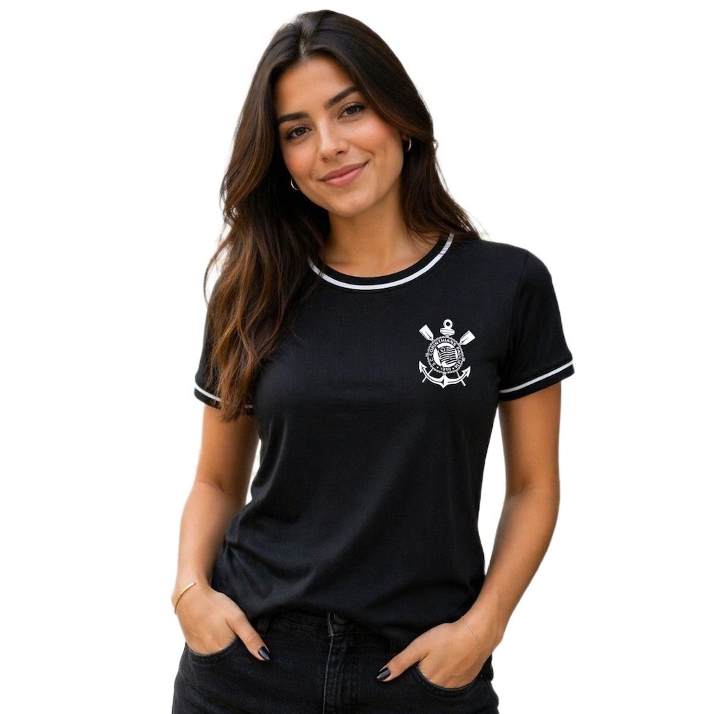 Imagem 2 do produto Camisa do Corinthians Arte Dark Braziline - Feminina