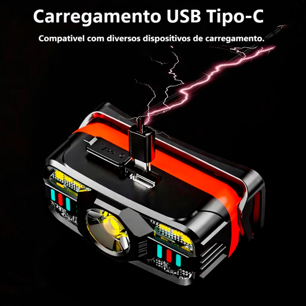 Imagem 4 do produto Lanterna De Cabeça Gold Sports Boruit 400LM XPE Led com Sensor de Movimento