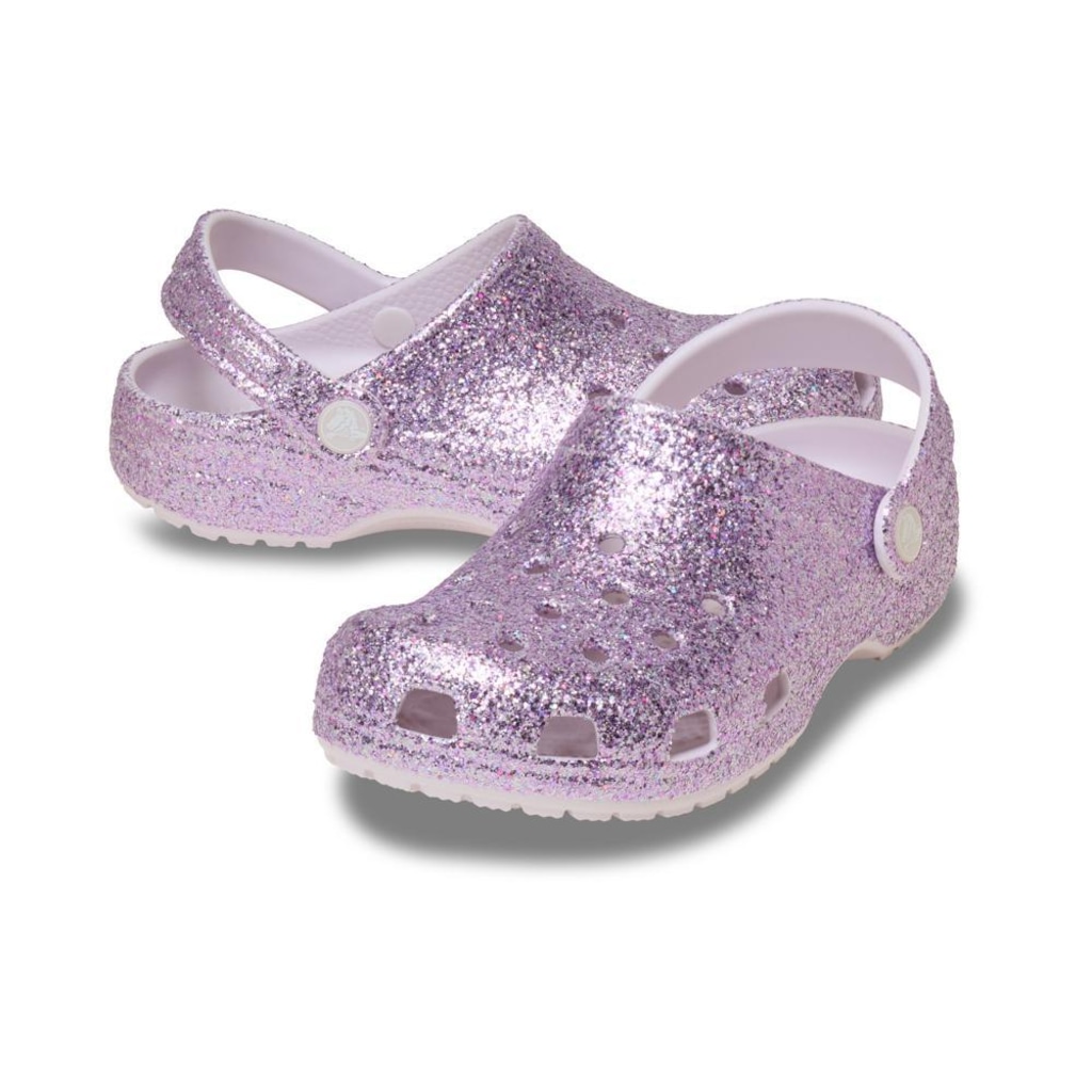 Imagem 3 do produto Sandália Crocs Classic Chunky Glitter Clog K Grape Ice