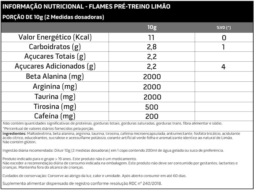 Imagem 2 do produto Pré-Treino Flames Limão Soldiers Nutrition Termogênico 200g