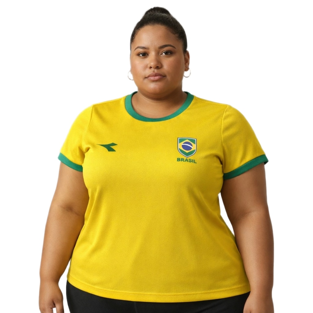 Imagem 3 do produto Camisa Brasil Diadora Plus Size Campione - Feminina