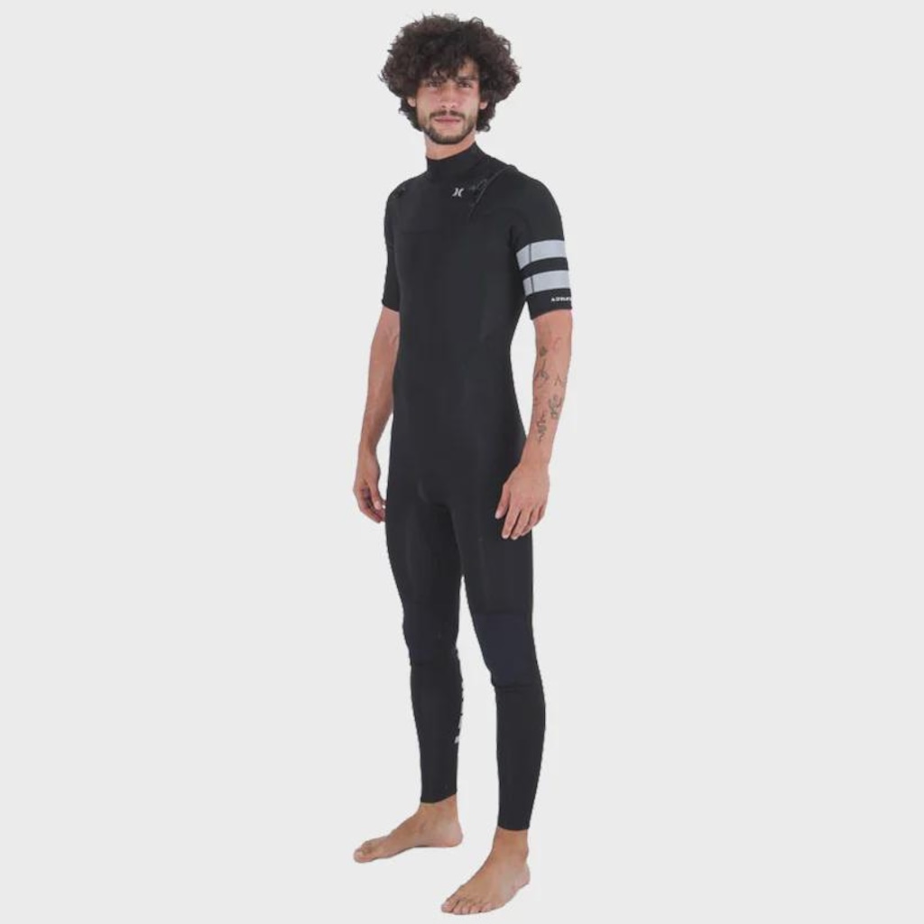 Imagem 2 do produto Long John Hurley Advantage Masculino Manga Curta Chest Zip Black Importado - 2/2mm