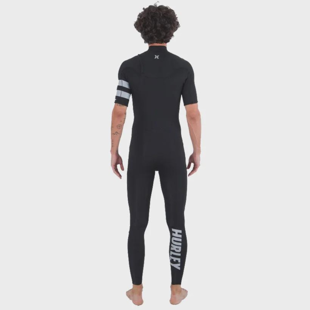 Imagem 4 do produto Long John Hurley Advantage Masculino Manga Curta Chest Zip Black Importado - 2/2mm