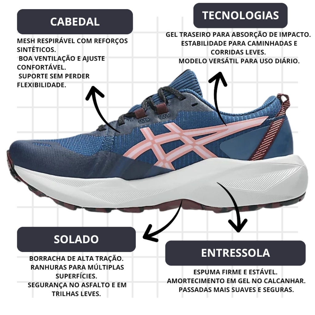 Imagem 4 do produto Kit Tênis Asics Gel-Venture 11 E Meia - Feminino