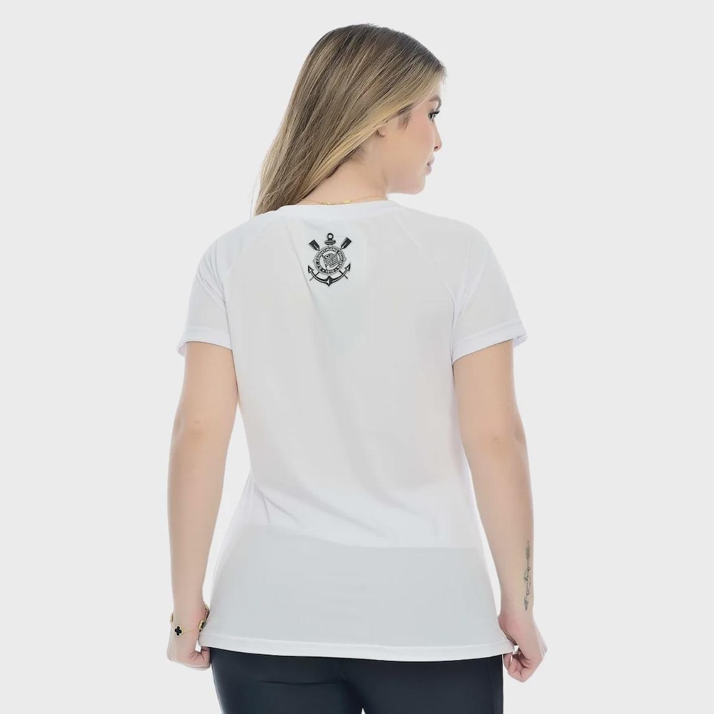 Imagem 5 do produto Camisa do Corinthians Baby Look Gola V Dry-fit Coimbra - Feminina