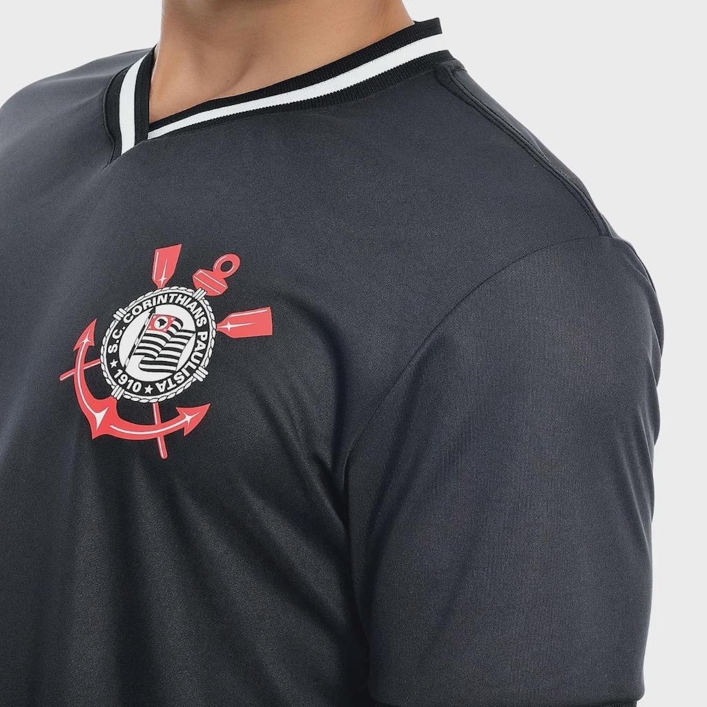 Imagem 4 do produto Camisa do Corinthians Fitness Punho e Gola Retilíneo Coimbra - Masculina