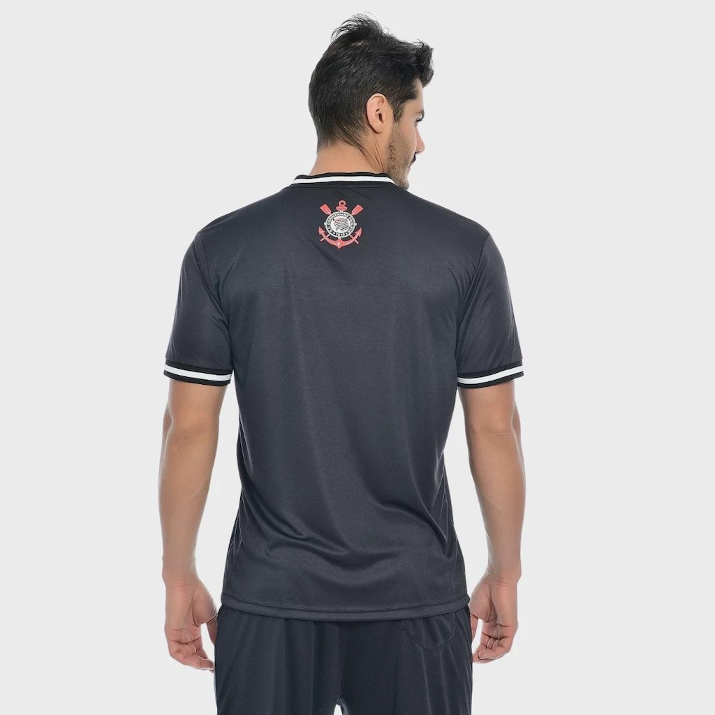 Imagem 5 do produto Camisa do Corinthians Fitness Punho e Gola Retilíneo Coimbra - Masculina