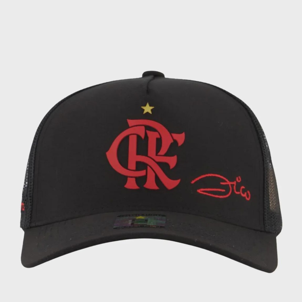 Imagem 2 do produto Boné Adulto Trucker Flamengo Zico Licenciado Aba Curva