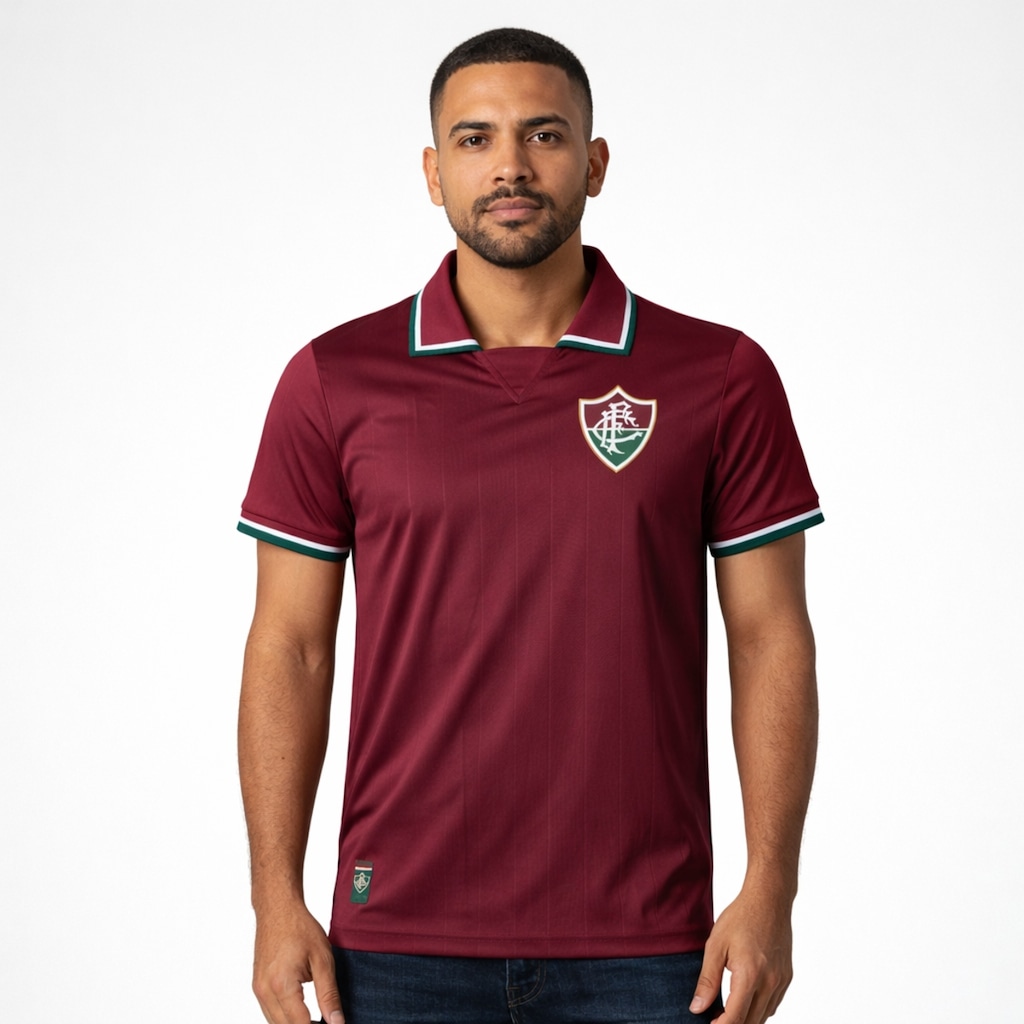 Imagem 2 do produto Camisa do Fluminense Polo Grená Símbolo - Masculina