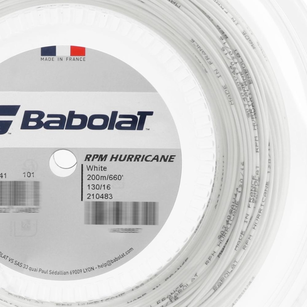 Imagem 2 do produto Corda Babolat RPM Hurricane 16L 1.30mm - Rolo Com 200 Metros - Unissex