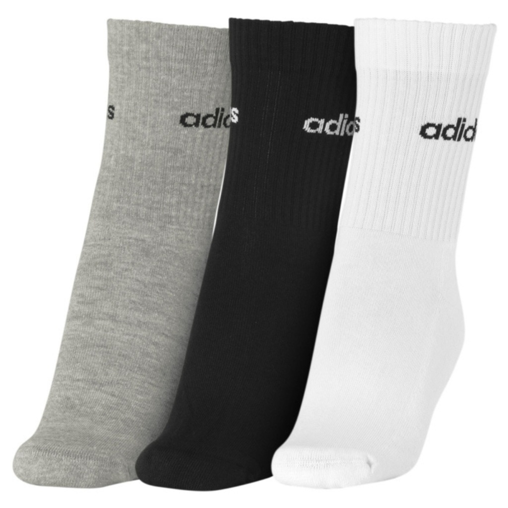 Imagem 2 do produto Kit de Meias adidas com 3 Peças Linear Crew Cano Médio - Unissex