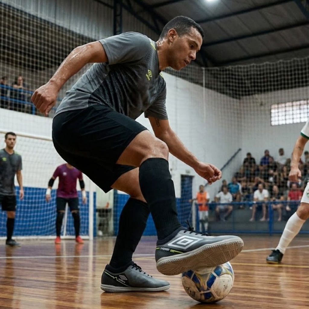 Imagem 2 do produto Kit Chuteira de Futsal Adulto Adamant Top Speed League E Meião - Umbro