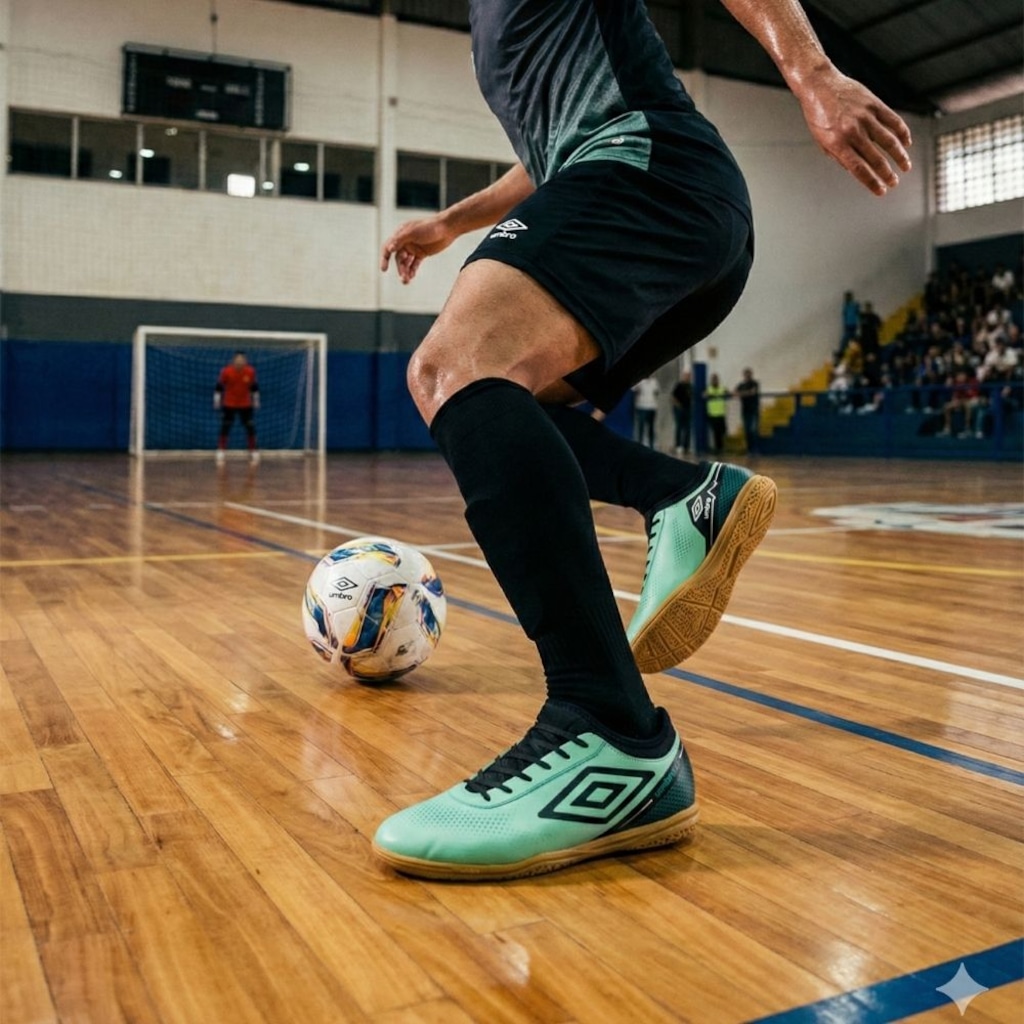 Imagem 2 do produto Kit Chuteira de Futsal Adulto Adamant Top Speed League E Meião - Umbro