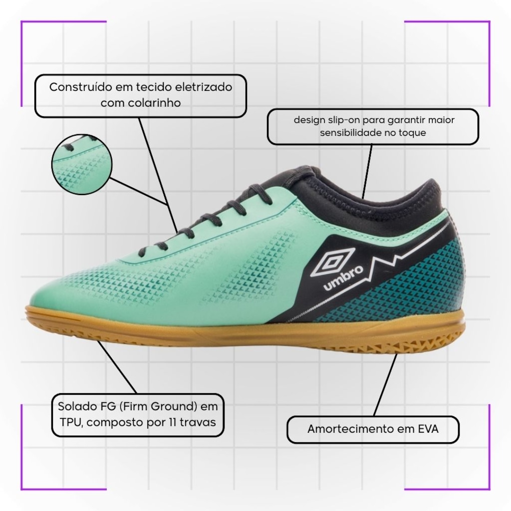 Imagem 3 do produto Kit Chuteira de Futsal Adulto Adamant Top Speed League E Meião - Umbro