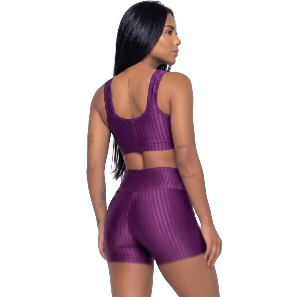 Imagem 3 do produto Conjunto Fitness Top e Short New Zig 3D Vekyo - Feminino