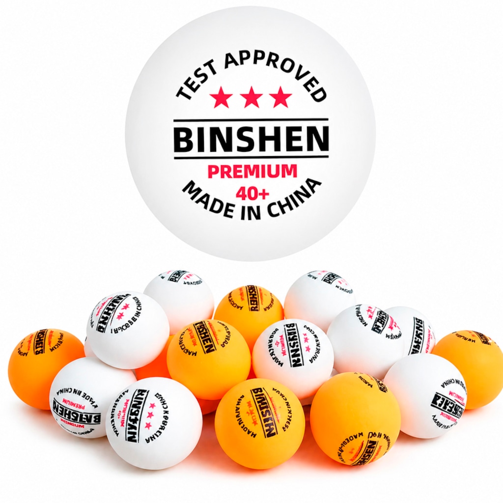 Imagem 3 do produto Bolas de Tênis de Mesa Gold Sports Binshen 40+ 3 Estrelas Premium
