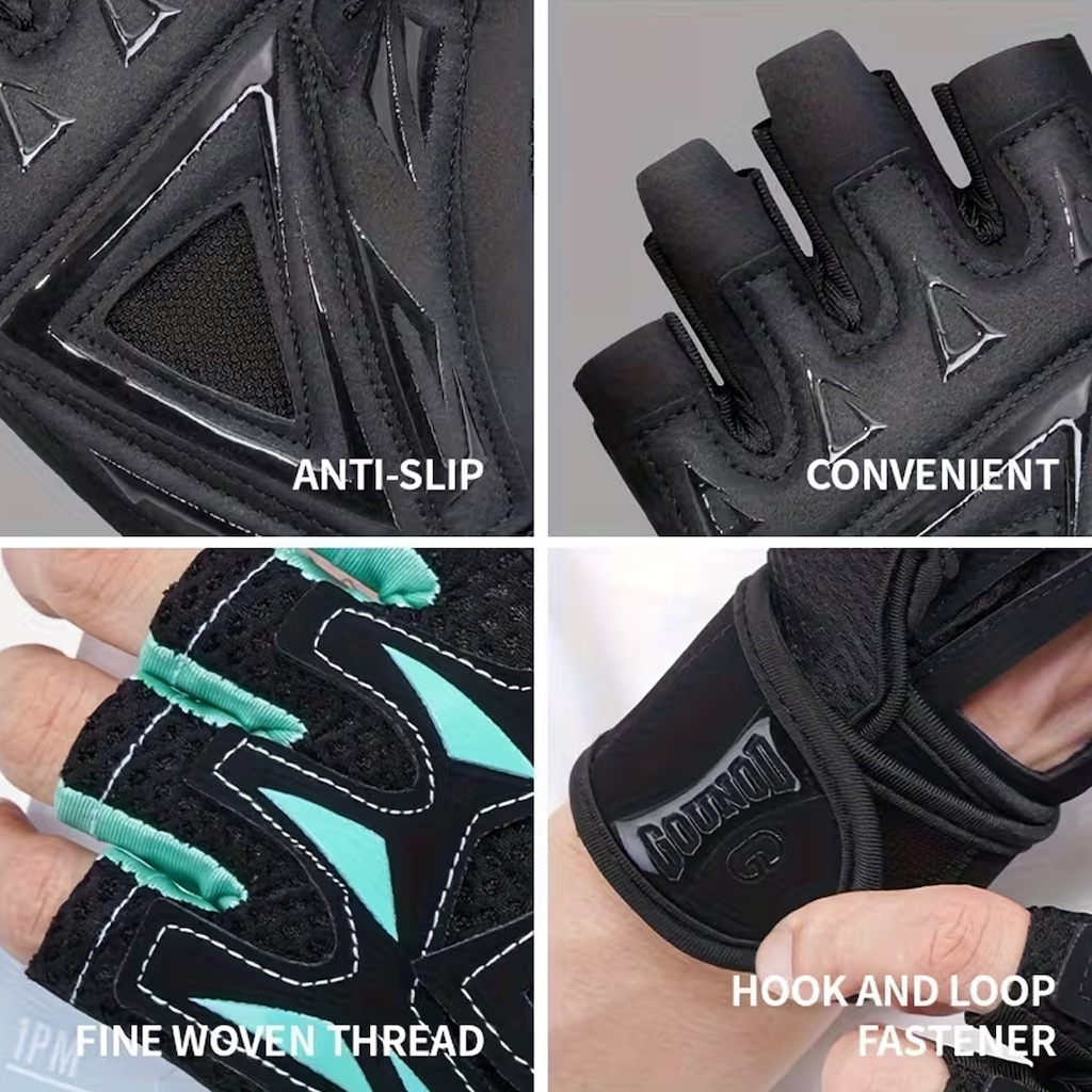 Imagem 3 do produto Luvas Esportiva Gold Sports Veiddorn Com Munhequeira Gel Meio Dedos Anti Slip Silicone Respirável