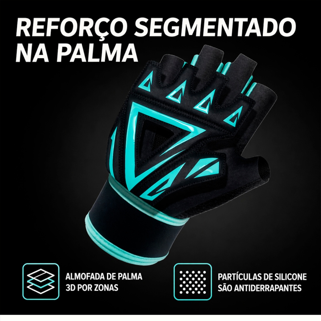 Imagem 4 do produto Luvas Esportiva Gold Sports Veiddorn Com Munhequeira Gel Meio Dedos Anti Slip Silicone Respirável