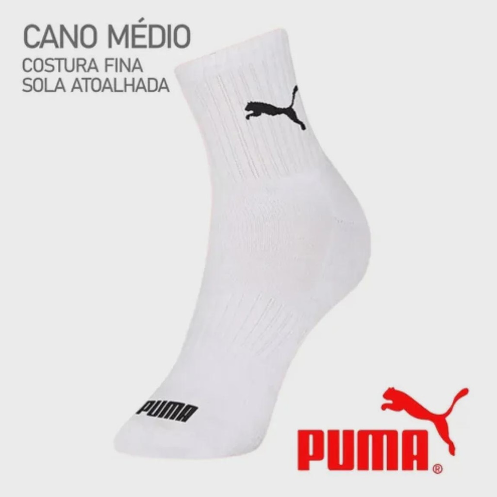Imagem 2 do produto Kit 3 Meias Puma Cano Médio