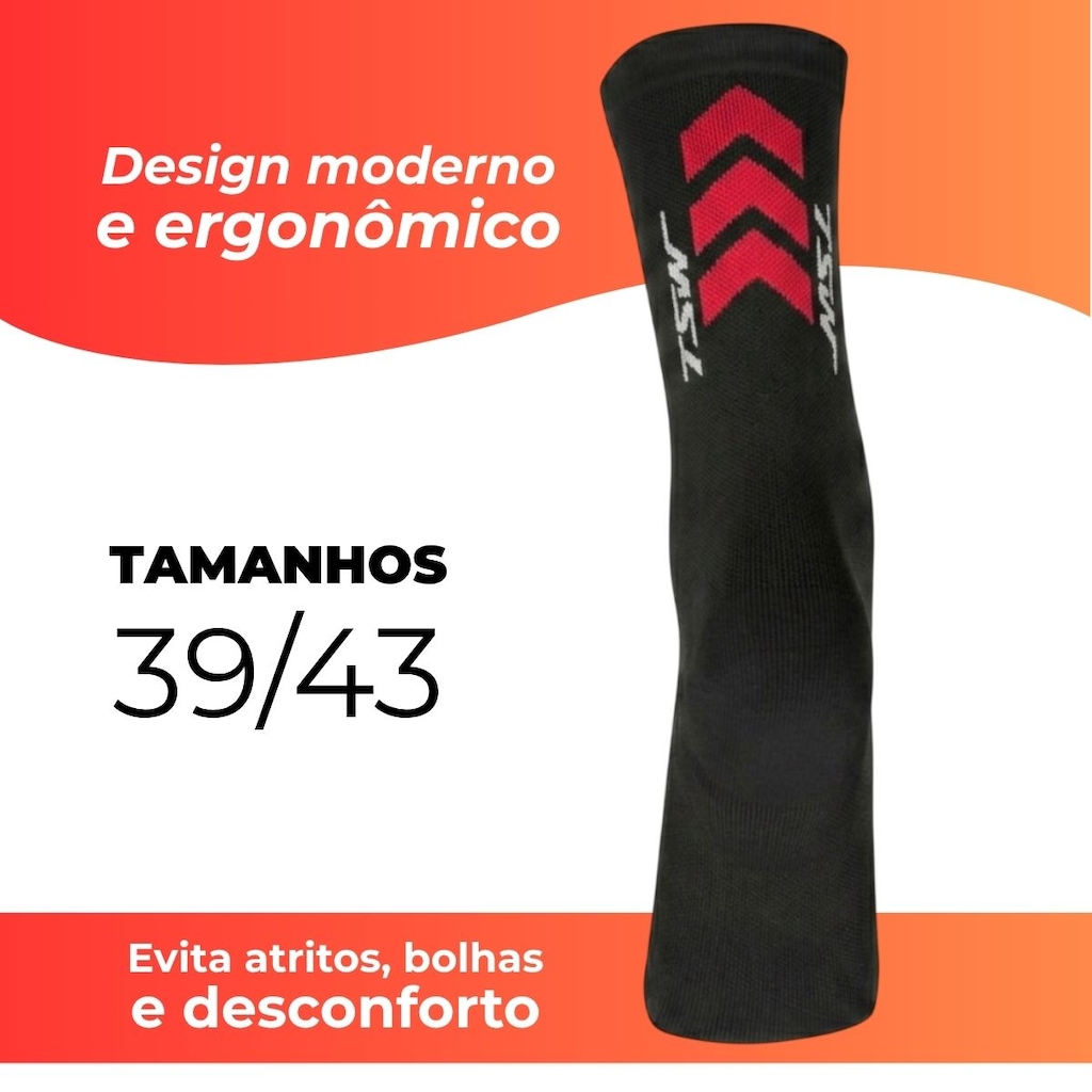 Imagem 3 do produto Meia Cano Médio Ciclismo Corrida Esportiva TSW Ride Mod 2