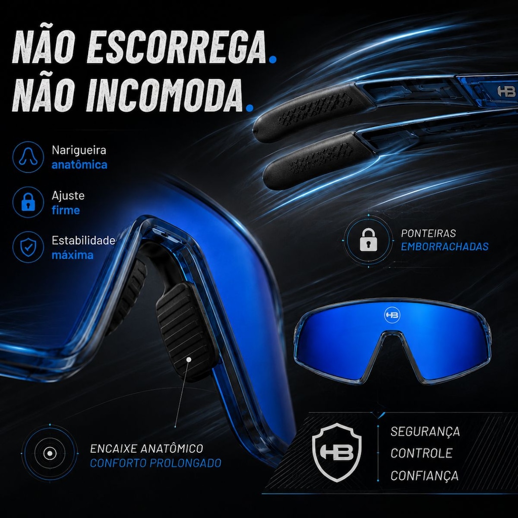 Imagem 3 do produto Óculos de Sol Unissex Esportivo HB Ion Cobalt Blue