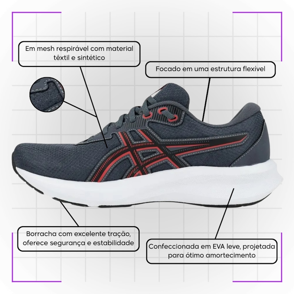 Imagem 5 do produto Kit Tênis Asics Raiden 5 e Meia - Masculino