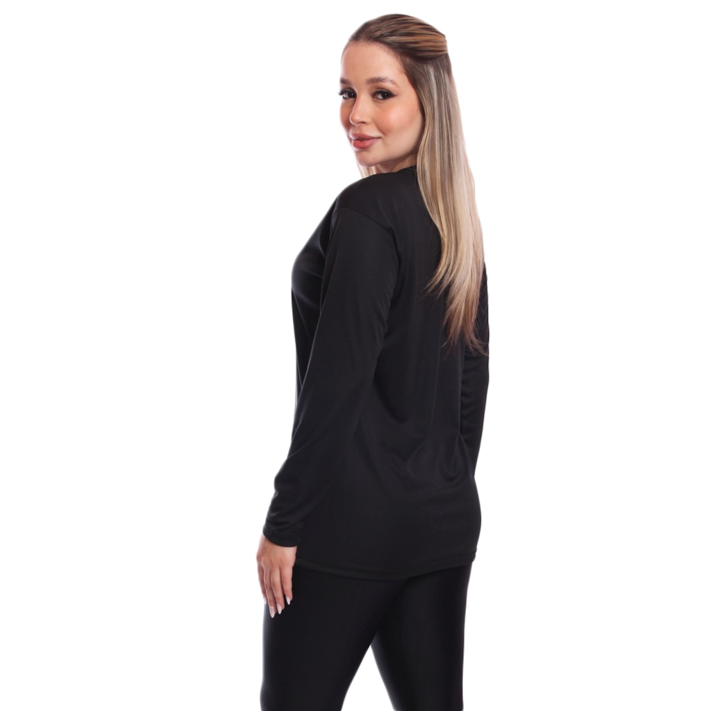 Imagem 5 do produto Kit 6 Camisetas Manga Longa Dry Lisa Treino Feminina