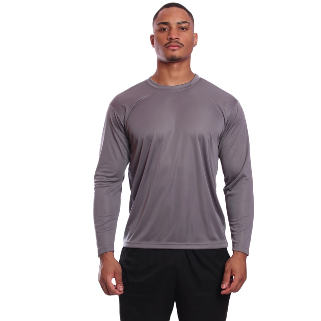 Imagem 2 do produto Kit 6 Camisetas Manga Longa Dry Lisa Treino Masculino