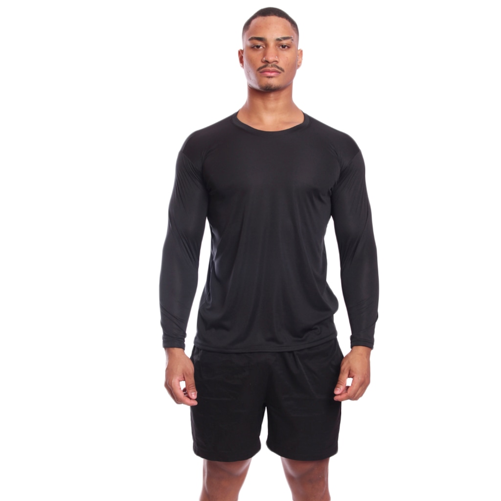 Imagem 4 do produto Kit 6 Camisetas Manga Longa Dry Lisa Treino Masculino