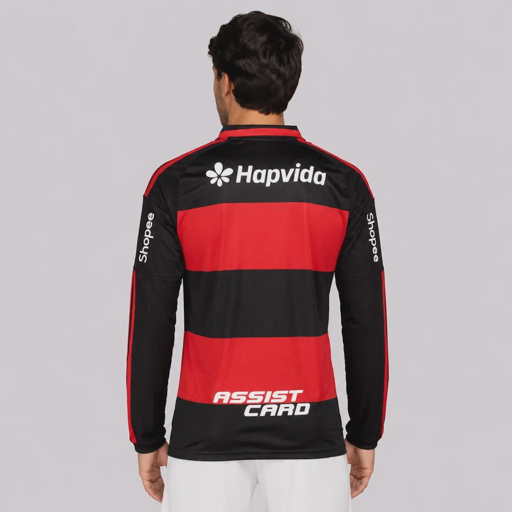 Imagem 4 do produto Camisa Manga Longa do Flamengo adidas Com Patrocínio I 2026 - Masculina