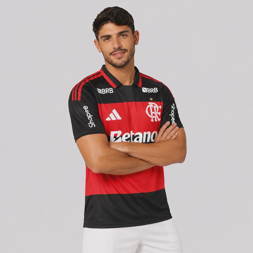 Imagem 2 do produto Camisa do Flamengo adidas Com Patrocínio 2026 - Masculina
