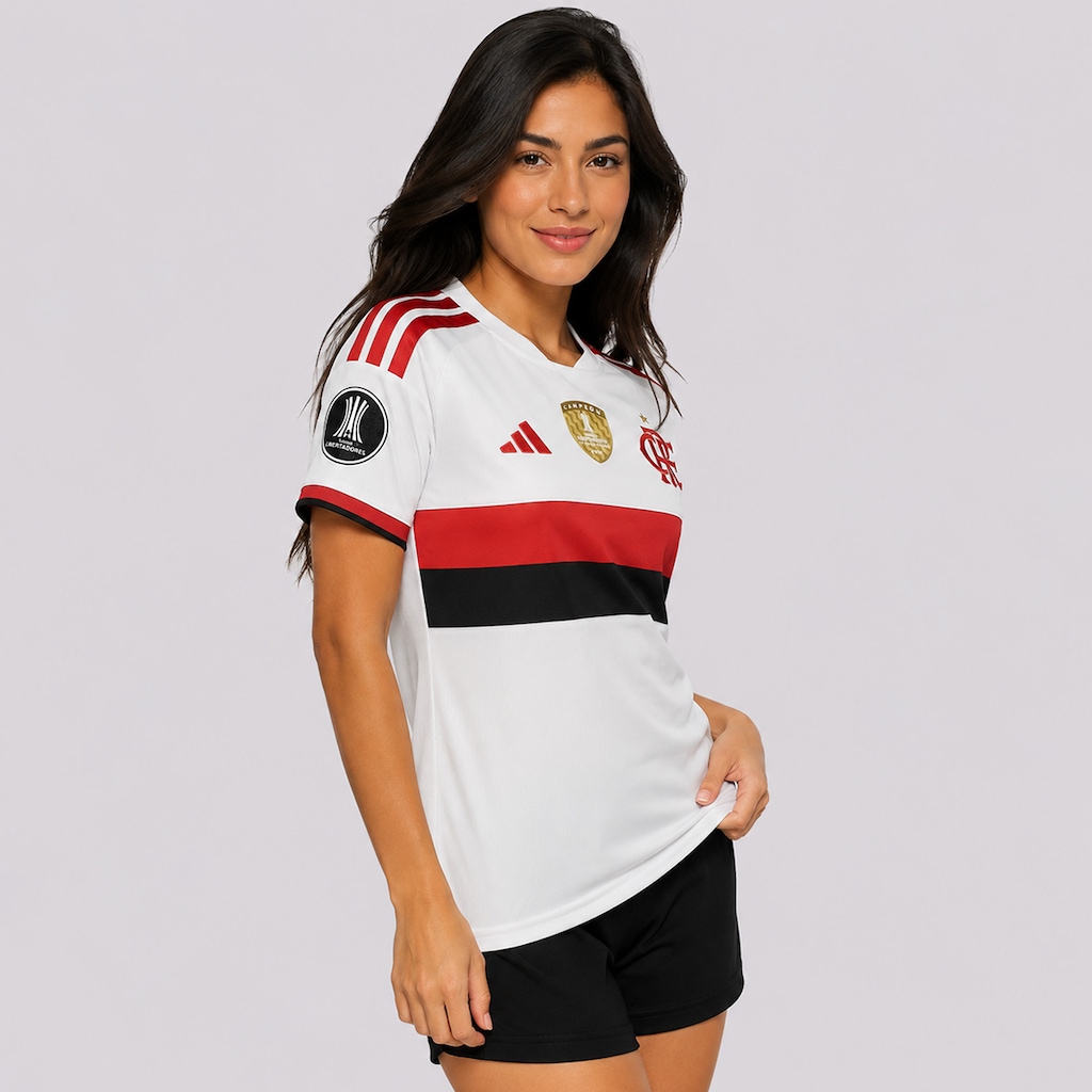 Imagem 2 do produto Camisa do Flamengo adidas Patch Campeão Libertadores II 2026 - Feminina
