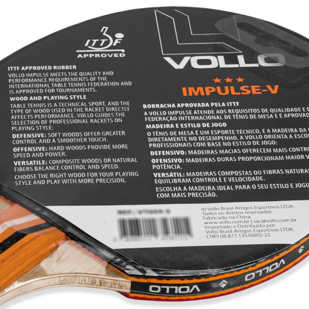 Imagem 5 do produto Raquete de Tênis De Mesa Vollo Impulse 5 - Adulto