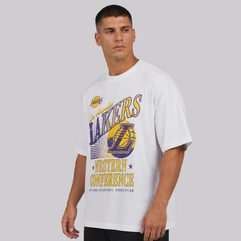Imagem 2 do produto Camiseta New Era Los Angeles Lakers NBA Core Fan Oversized Masculina
