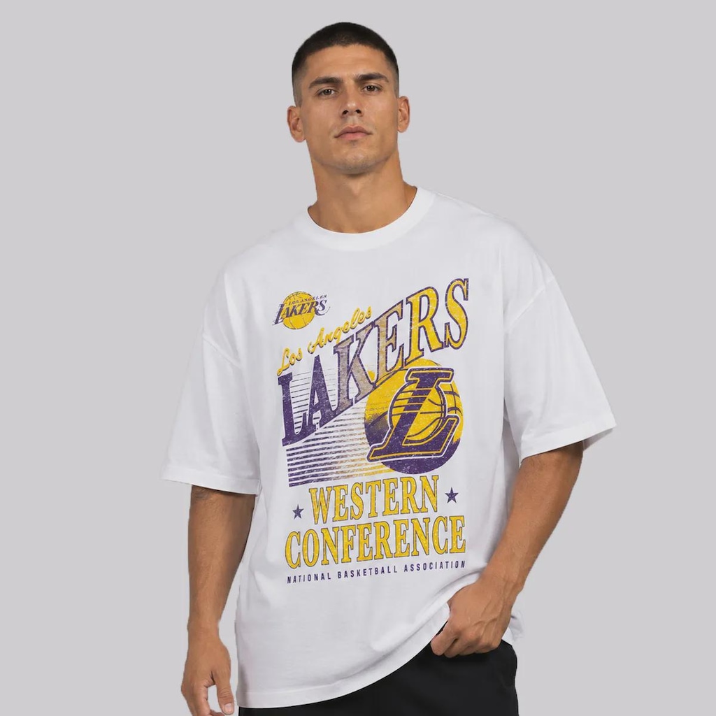 Imagem 4 do produto Camiseta New Era Los Angeles Lakers NBA Core Fan Oversized Masculina