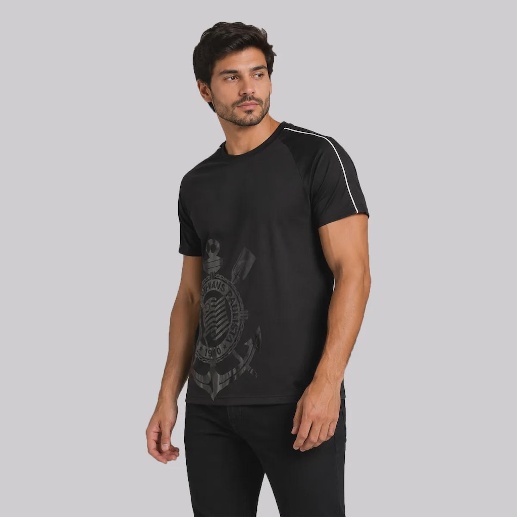 Imagem 2 do produto Camiseta Corinthians Raglan Escudo Masculina