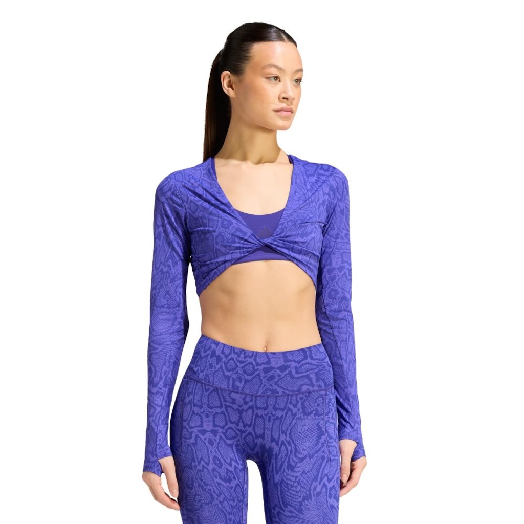 Imagem 1 do produto Camiseta Manga Longa adidas PrimeLift Workout Snake Twist Reversible Feminina