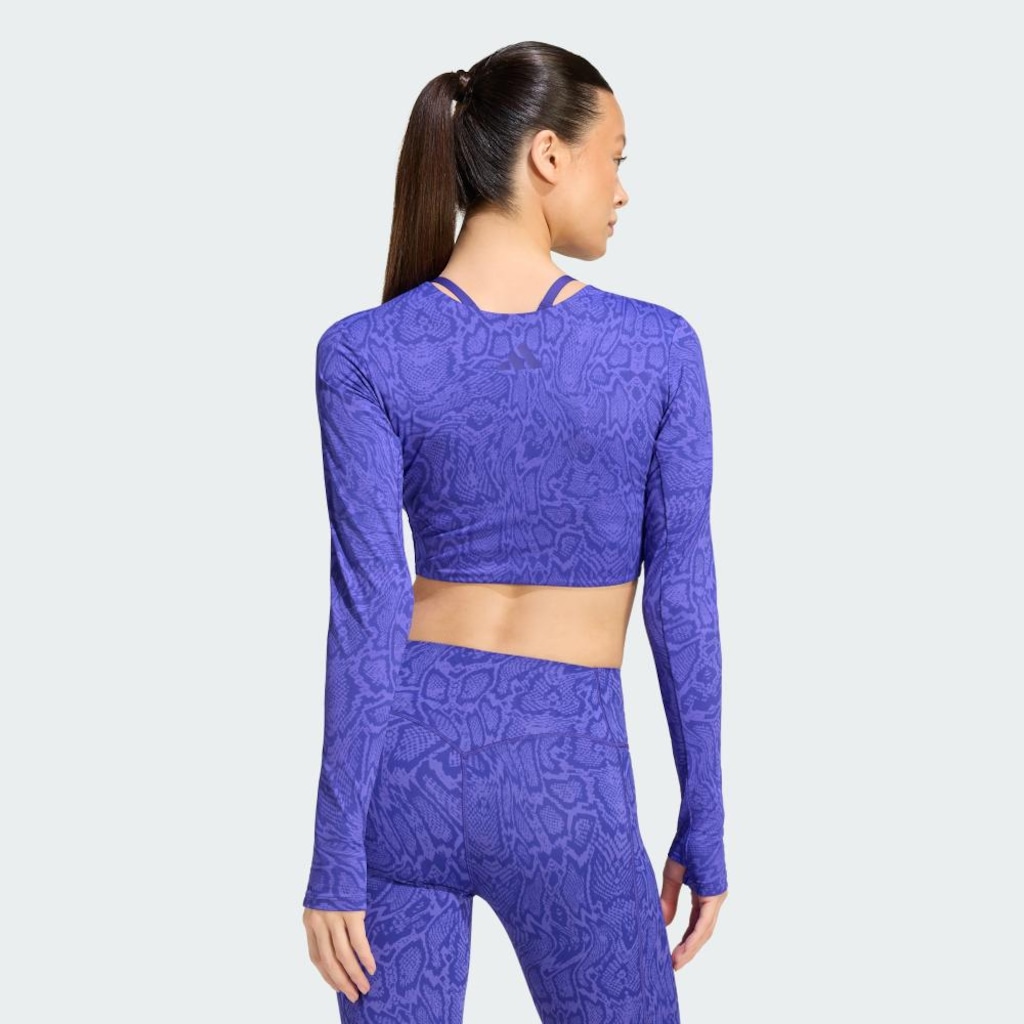 Imagem 3 do produto Camiseta Manga Longa adidas PrimeLift Workout Snake Twist Reversible Feminina